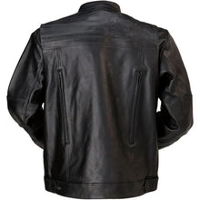 Load image into Gallery viewer, Z1R Deagle Leather Motorcycle Jacket Black