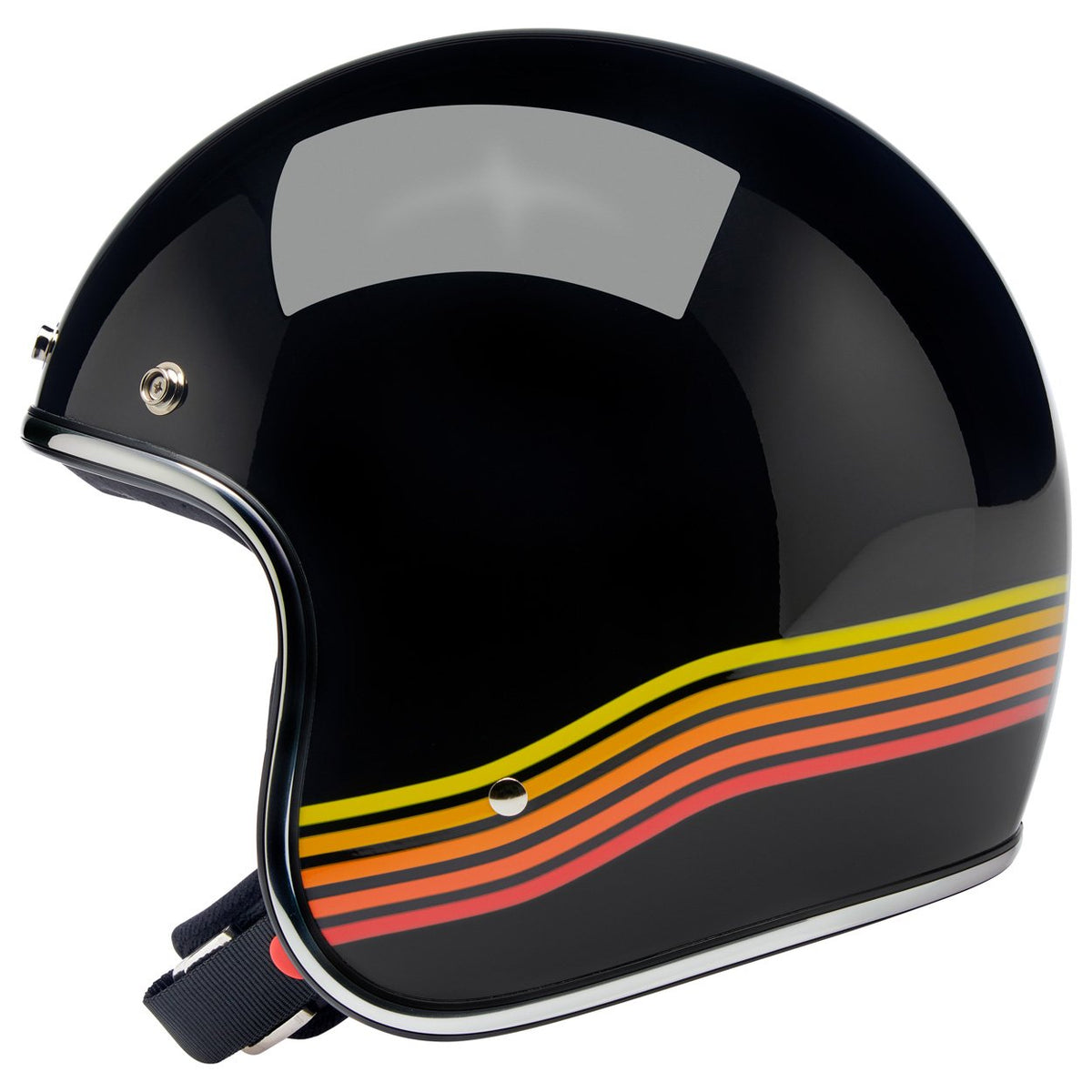 Biltwell Bonanza Helmet - Gloss Black Spectrum – Melrose Moto