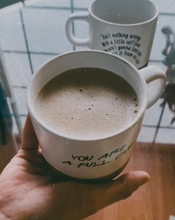 Load image into Gallery viewer, FULL CUP Lyric Mug by Juliana Riccardi - 12oz Ceramic - Vintage White