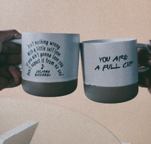 Load image into Gallery viewer, FULL CUP Lyric Mug by Juliana Riccardi - 12oz Ceramic - Vintage White