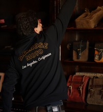 Load image into Gallery viewer, Melrose Moto Unisex Hoodie in Black