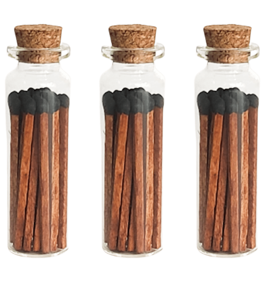 Small Corked Vile & Wood Matches – Melrose Moto