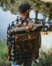 Load image into Gallery viewer, “The Roosevelt” Buffalo Leather Backpack