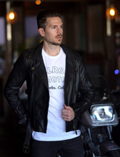 Load image into Gallery viewer, Slim Fit Leather Pearl Jacket - Highway 21