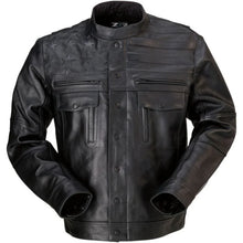 Load image into Gallery viewer, Z1R Deagle Leather Motorcycle Jacket Black
