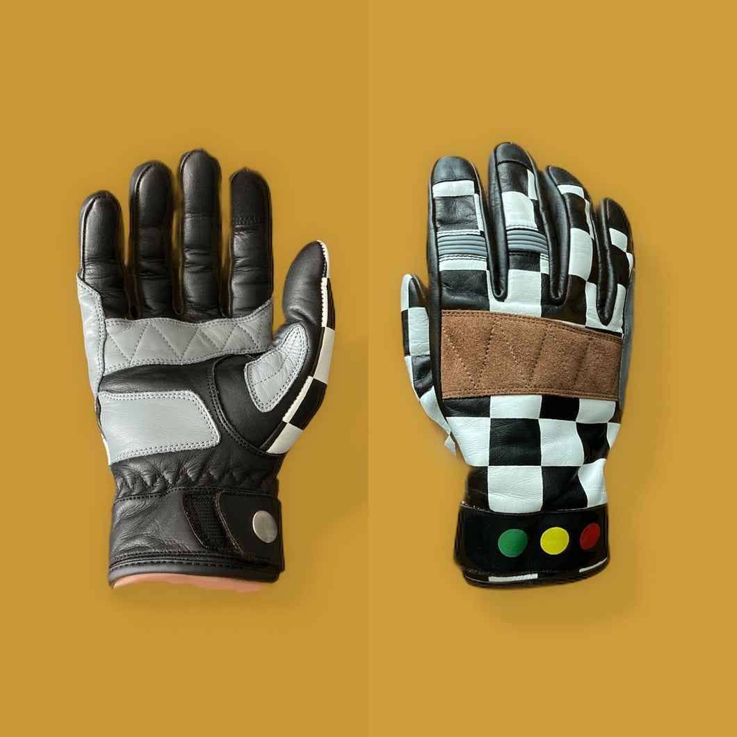 Victory Checkered Gloves - Leather