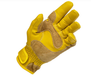 Biltwell Work Gloves - Gold Suede/ Leather