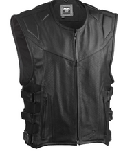 Load image into Gallery viewer, Blockade Black Leather Vest w/ Protective Panels
