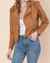 Load image into Gallery viewer, Suede Moto Bomber - Desert Sand - Lightweight
