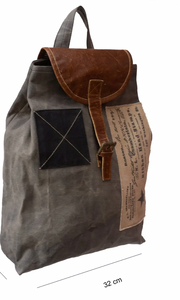 Upcycled Patched Canvas & Leather - Backpack