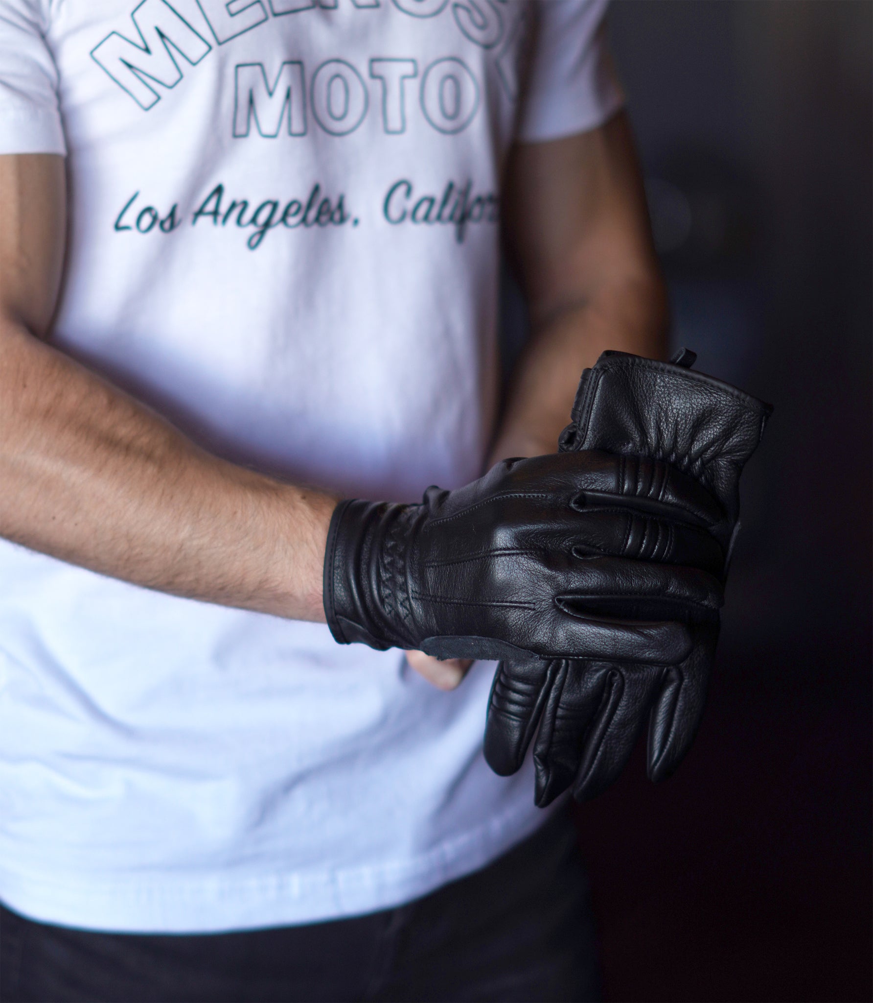 Biltwell Work Gloves - Black Leather